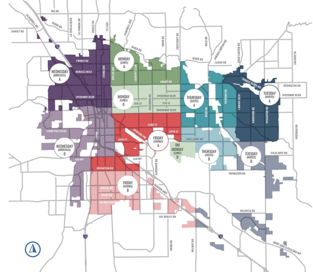 tucson recycling pick up schedule